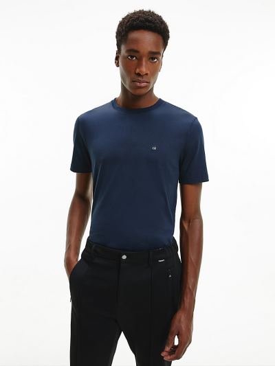 Calvin Klein Ruhák HU007504 | Calvin Klein Organic Cotton Férfi Póló Sötétkék